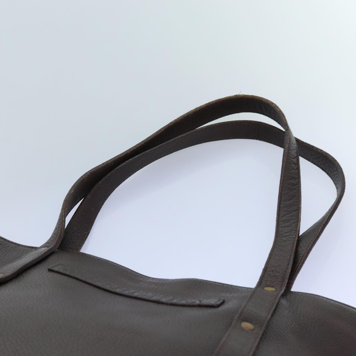 BURBERRY Tote Bag Leather Brown Auth bs13779