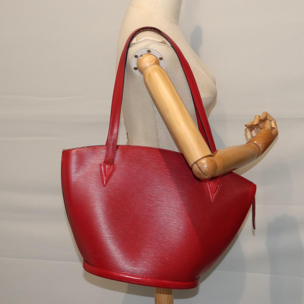 LOUIS VUITTON Epi Saint Jacques Shopping Shoulder Bag Red M52277 LV Auth bs13788