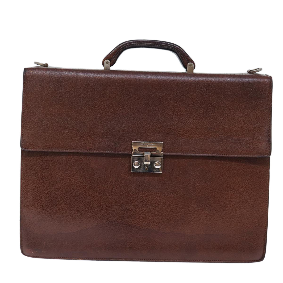 Salvatore Ferragamo Hand Bag Leather 2way Brown 001 2865 1657 Auth bs13795 - 0