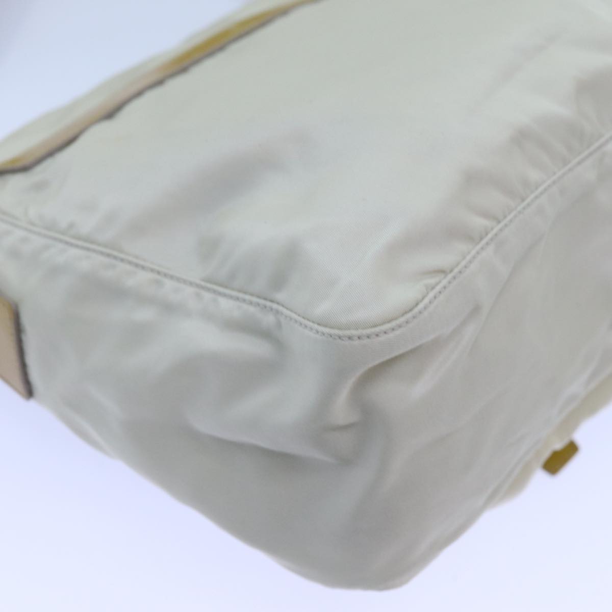 PRADA Shoulder Bag Nylon White Auth bs13804