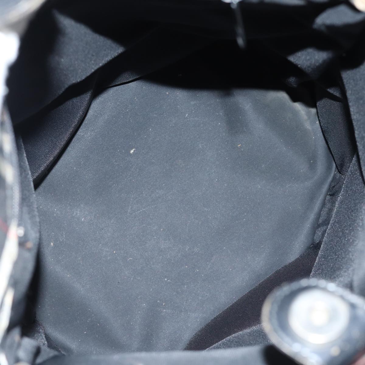 Burberrys Nova Check Blue Label Shoulder Bag Canvas Black Auth bs13816