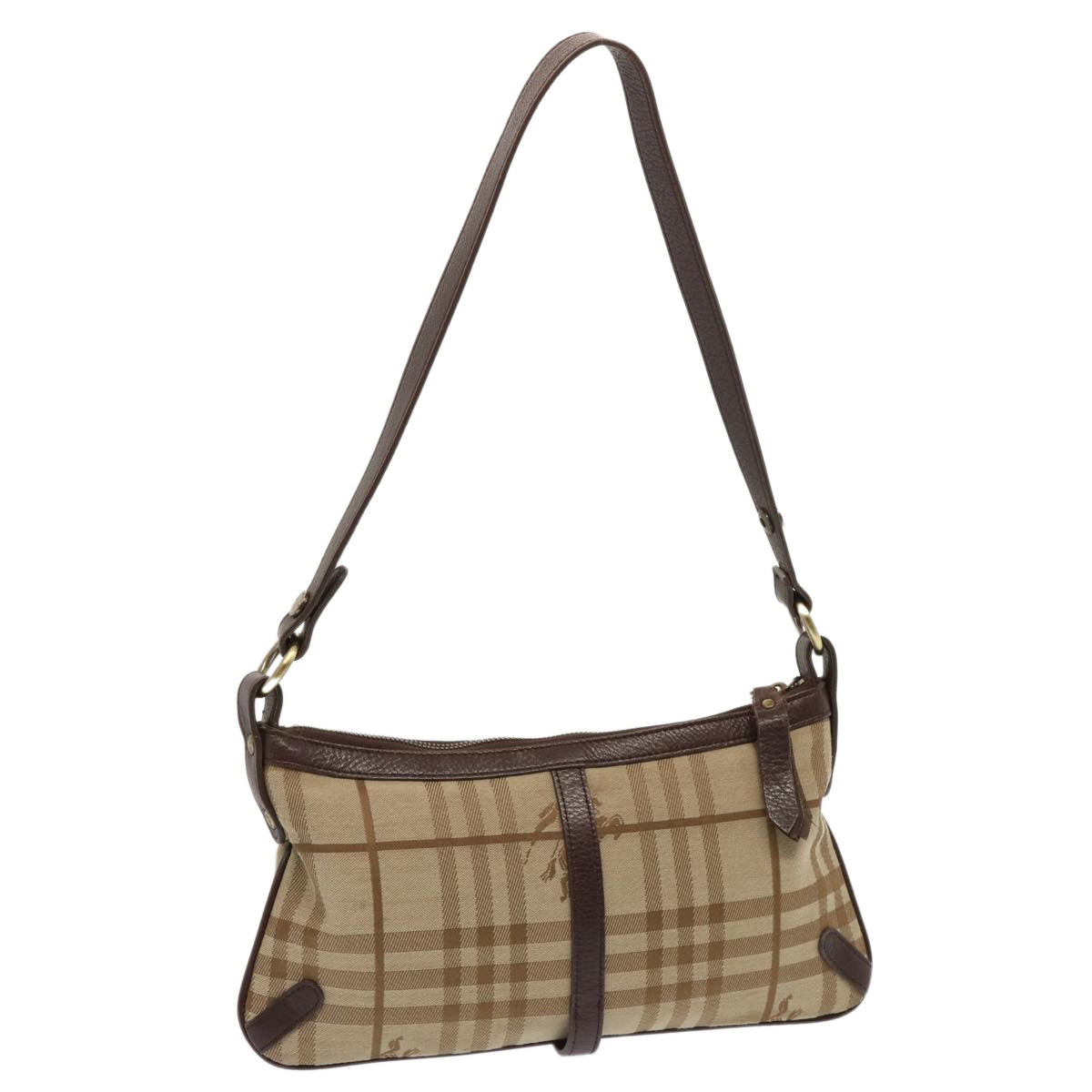 BURBERRY Nova Check Shoulder Bag Canvas Beige Brown Auth bs13818