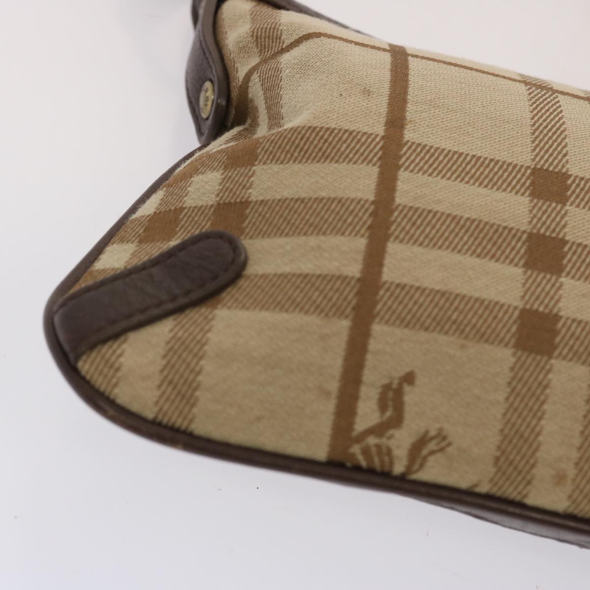 BURBERRY Nova Check Shoulder Bag Canvas Beige Brown Auth bs13818