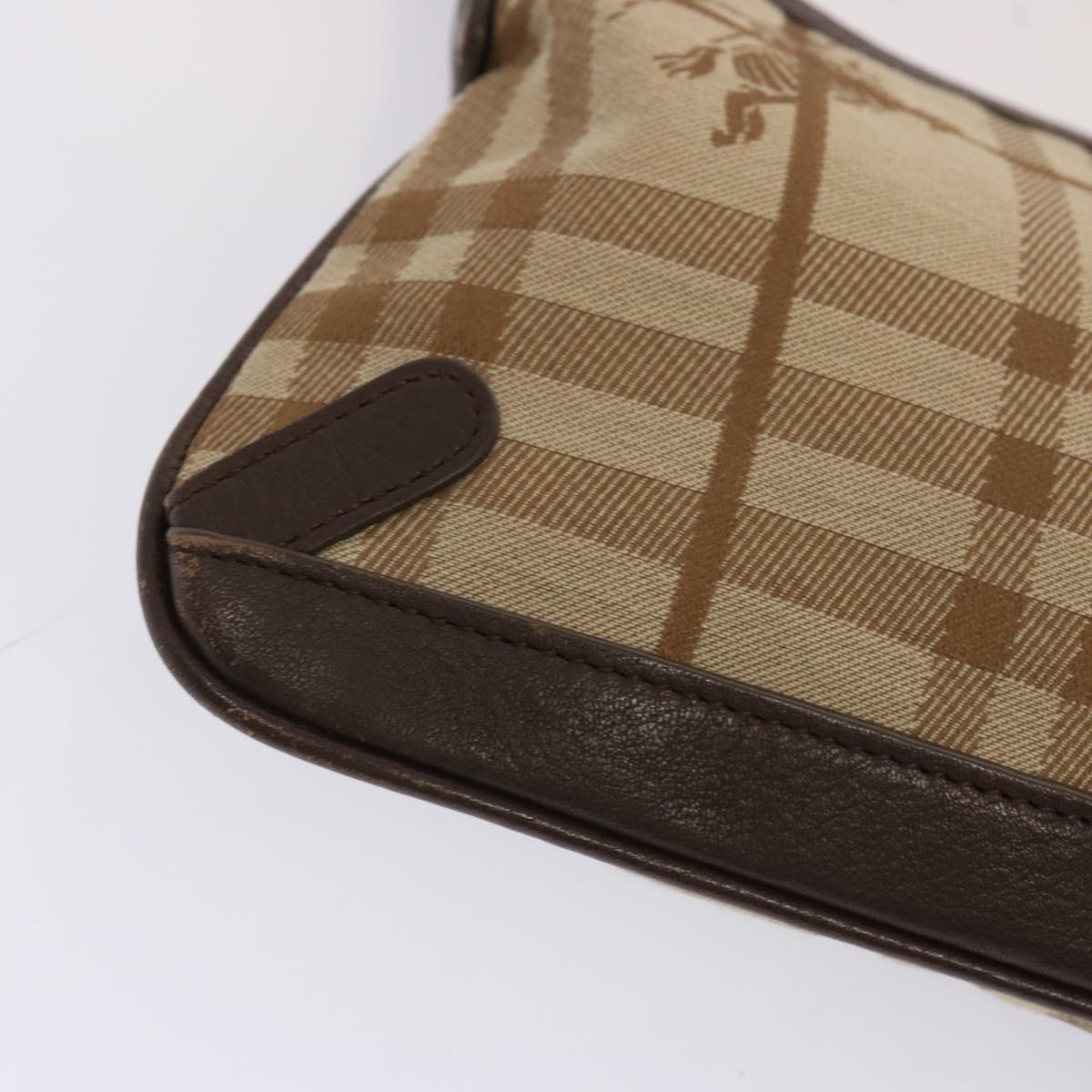 BURBERRY Nova Check Shoulder Bag Canvas Beige Brown Auth bs13818