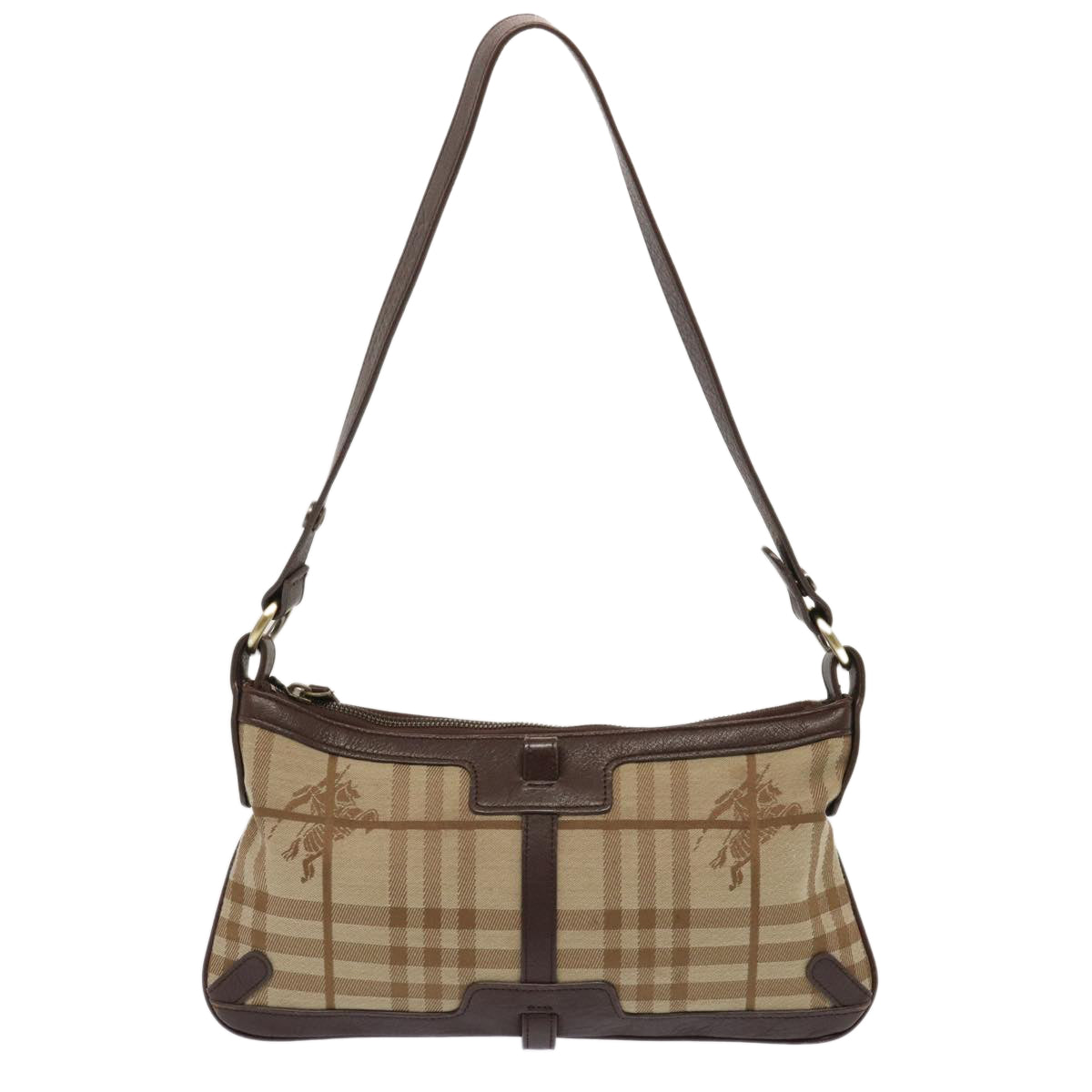 BURBERRY Nova Check Shoulder Bag Canvas Beige Brown Auth bs13818 - 0