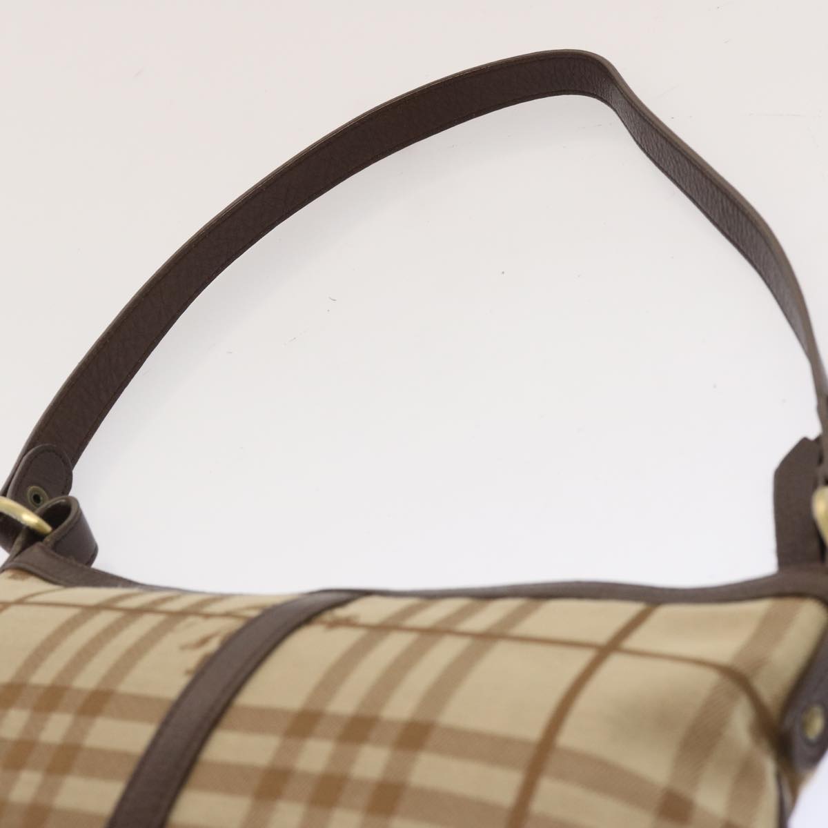 BURBERRY Nova Check Shoulder Bag Canvas Beige Brown Auth bs13818