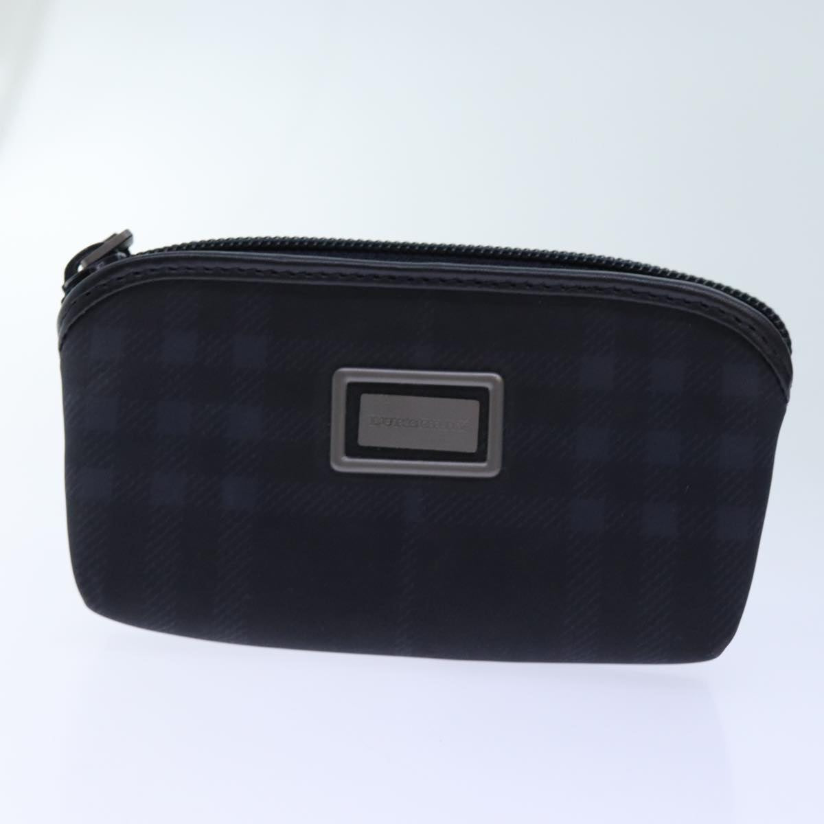 BURBERRY Nova Check Hand Bag Nylon Coin Purse Set Black Auth bs13820