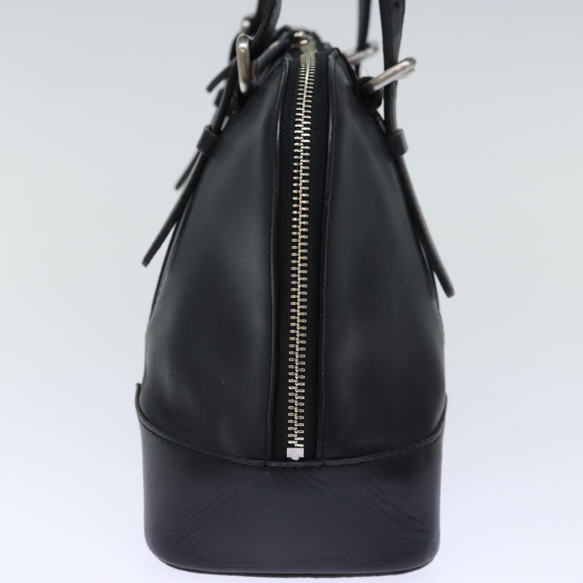 BURBERRY Hand Bag Leather Black Auth bs13822