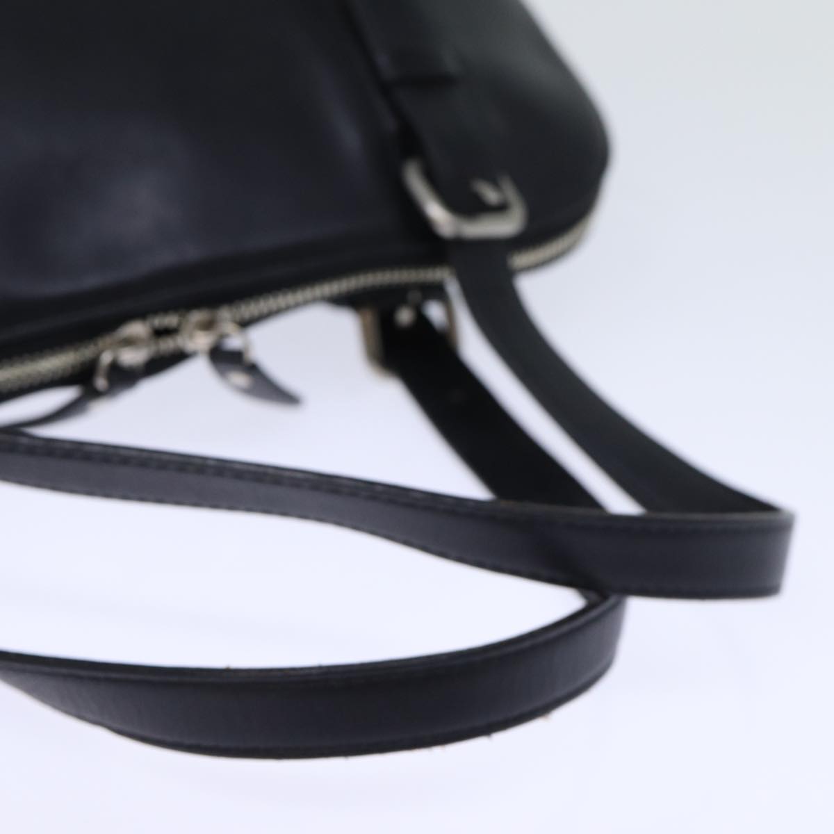 BURBERRY Hand Bag Leather Black Auth bs13822