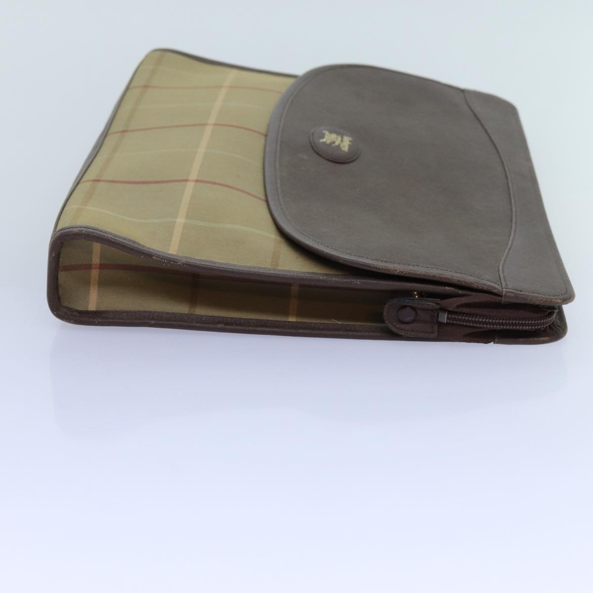 Burberrys Nova Check Clutch Bag Canvas Brown Auth bs13823