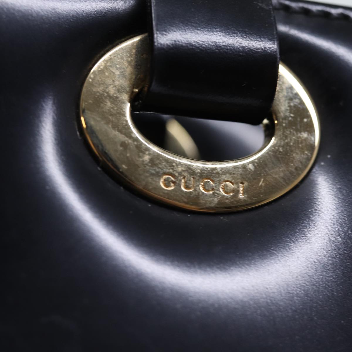 GUCCI Shoulder Bag Patent leather Black 002 2058 0480 0 Auth bs13828