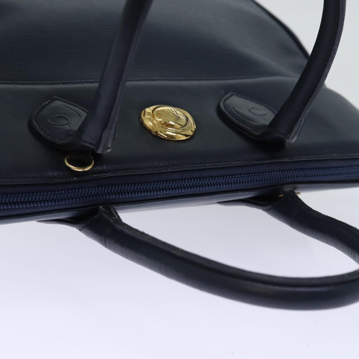Chloe Hand Bag Leather Navy Auth bs13833