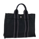 HERMES Fourre Tout PM Hand Bag Canvas Gray Auth bs13840-1