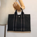 HERMES Fourre Tout PM Hand Bag Canvas Gray Auth bs13840-21