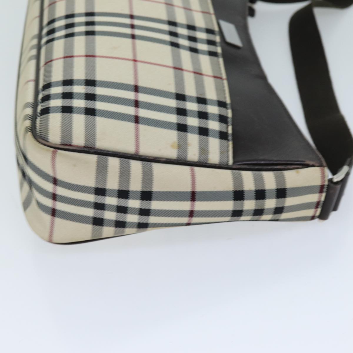 BURBERRY Nova Check Shoulder Bag Canvas Beige Auth bs13859