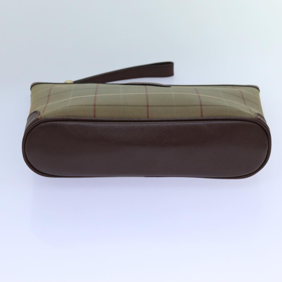 Burberrys Nova Check Clutch Bag Canvas Brown Auth bs13864