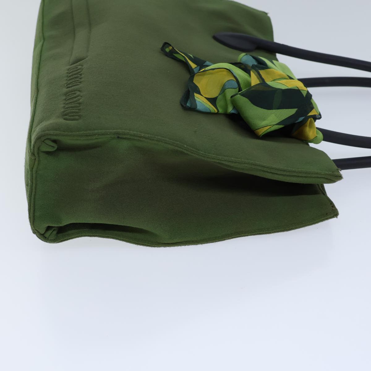 Miu Miu Hand Bag Canvas Green Auth bs13867