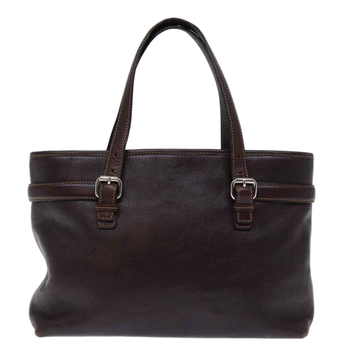 GIVENCHY Hand Bag Leather Brown Auth bs13871