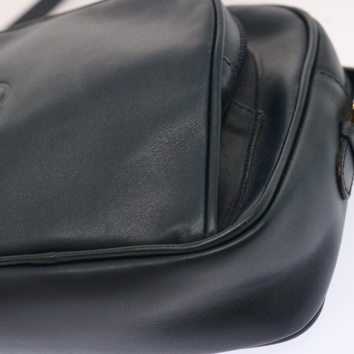 BALENCIAGA Shoulder Bag Leather Navy Auth bs13872