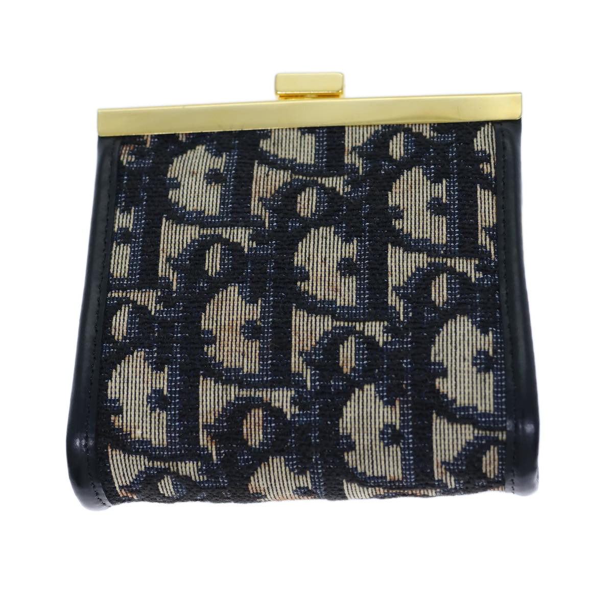 Christian Dior Trotter Canvas Coin Purse Navy Auth bs13876 - 0