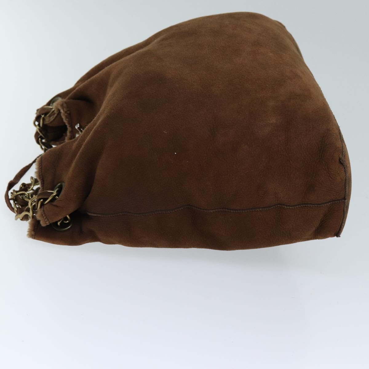 CHANEL Chain Shoulder Bag Mouton Brown CC Auth bs13882