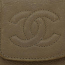 CHANEL COCO Mark Pen Case Caviar Skin Beige CC Auth bs13887-8