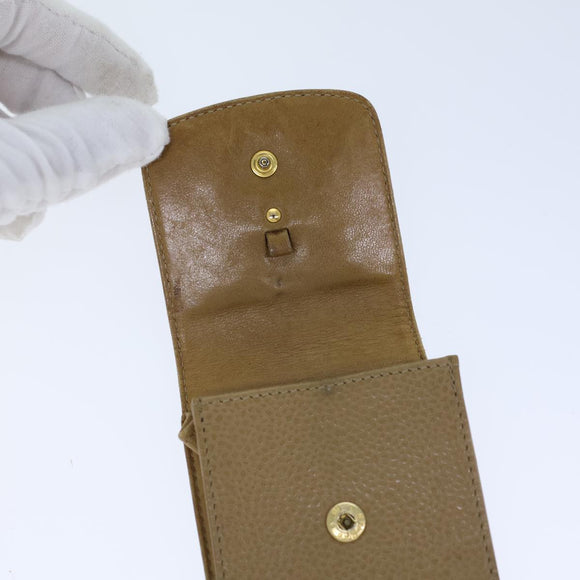 CHANEL COCO Mark Pen Case Caviar Skin Beige CC Auth bs13887