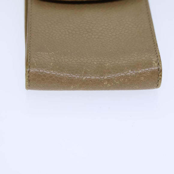 CHANEL COCO Mark Pen Case Caviar Skin Beige CC Auth bs13887