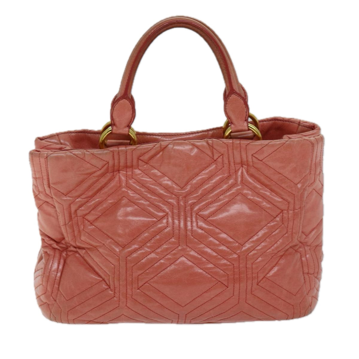 Miu Miu Hand Bag Leather Pink Auth bs13904 - 0