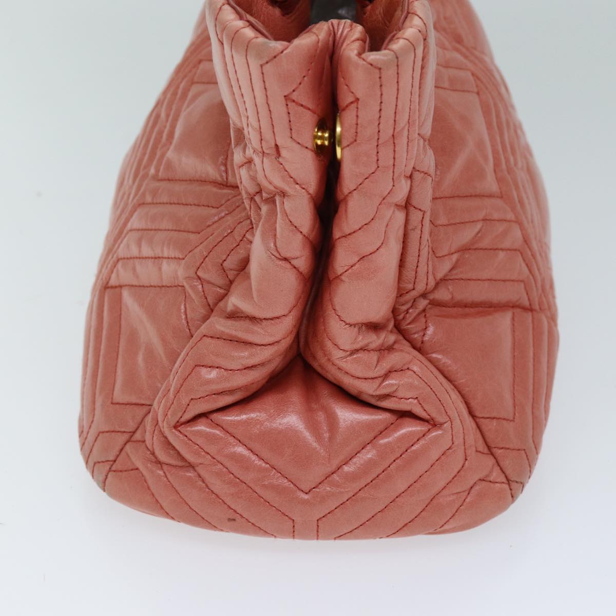 Miu Miu Hand Bag Leather Pink Auth bs13904