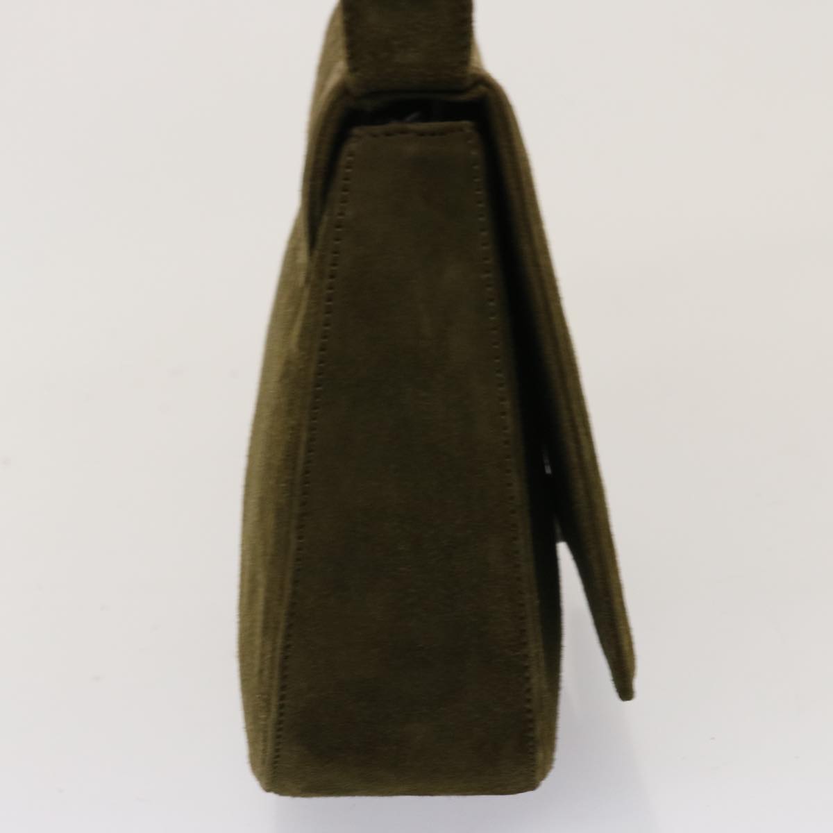 BALLY Shoulder Bag Suede Khaki Auth bs13906