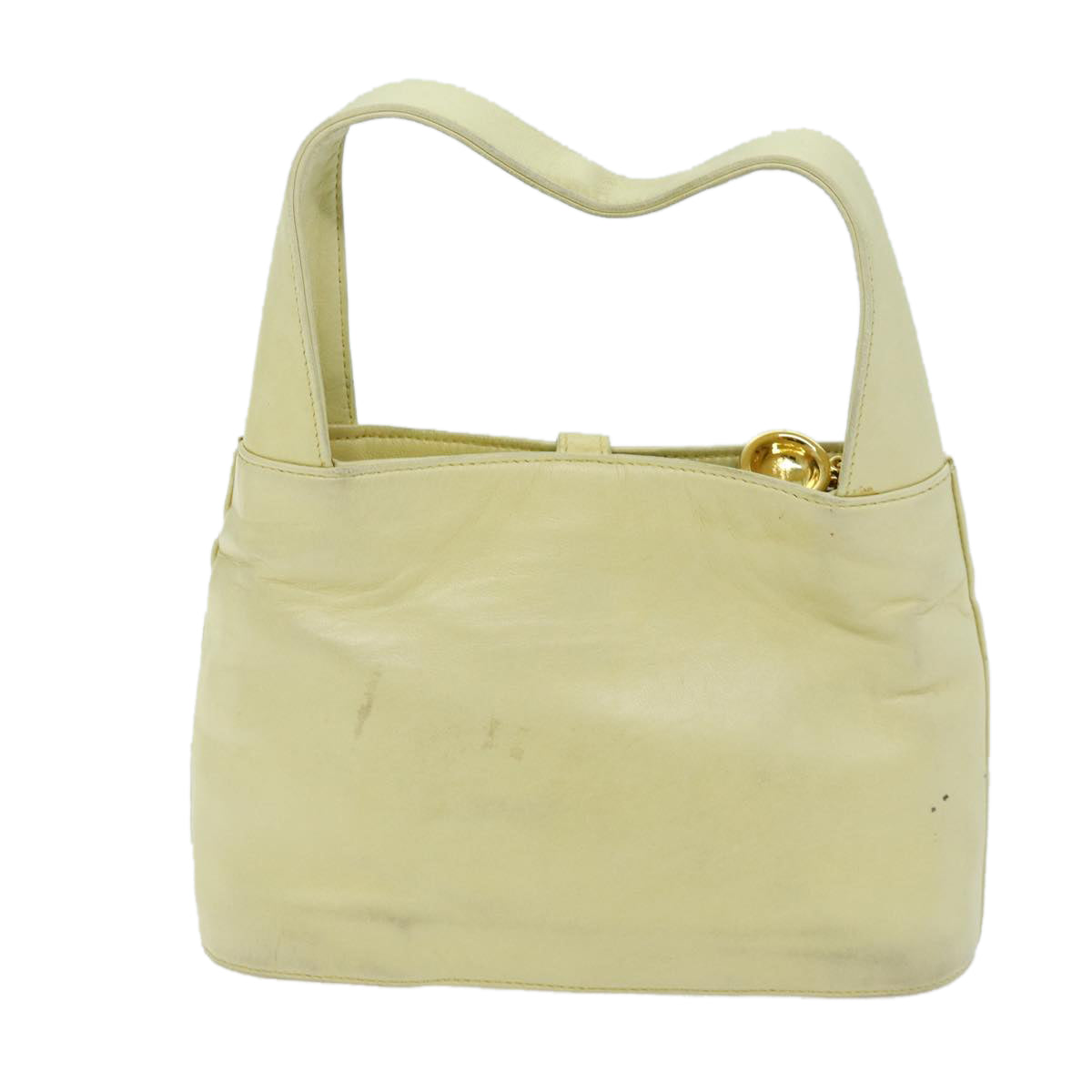 Salvatore Ferragamo Hand Bag Leather Yellow Auth bs13912 - 0