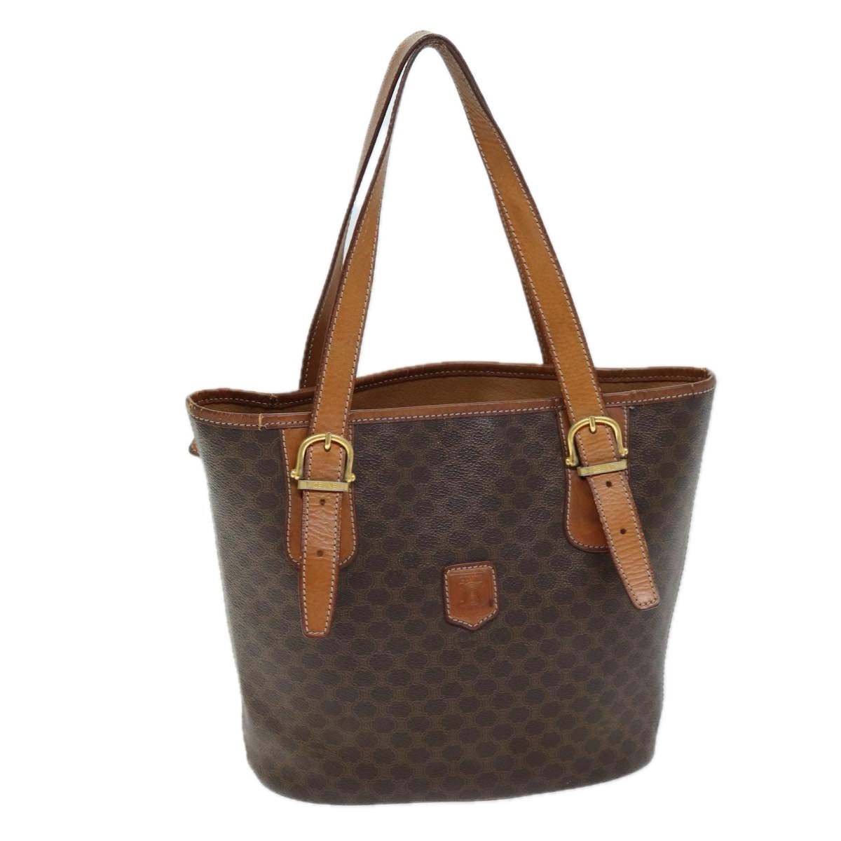 CELINE Macadam Canvas Tote Bag PVC Brown Auth bs13914