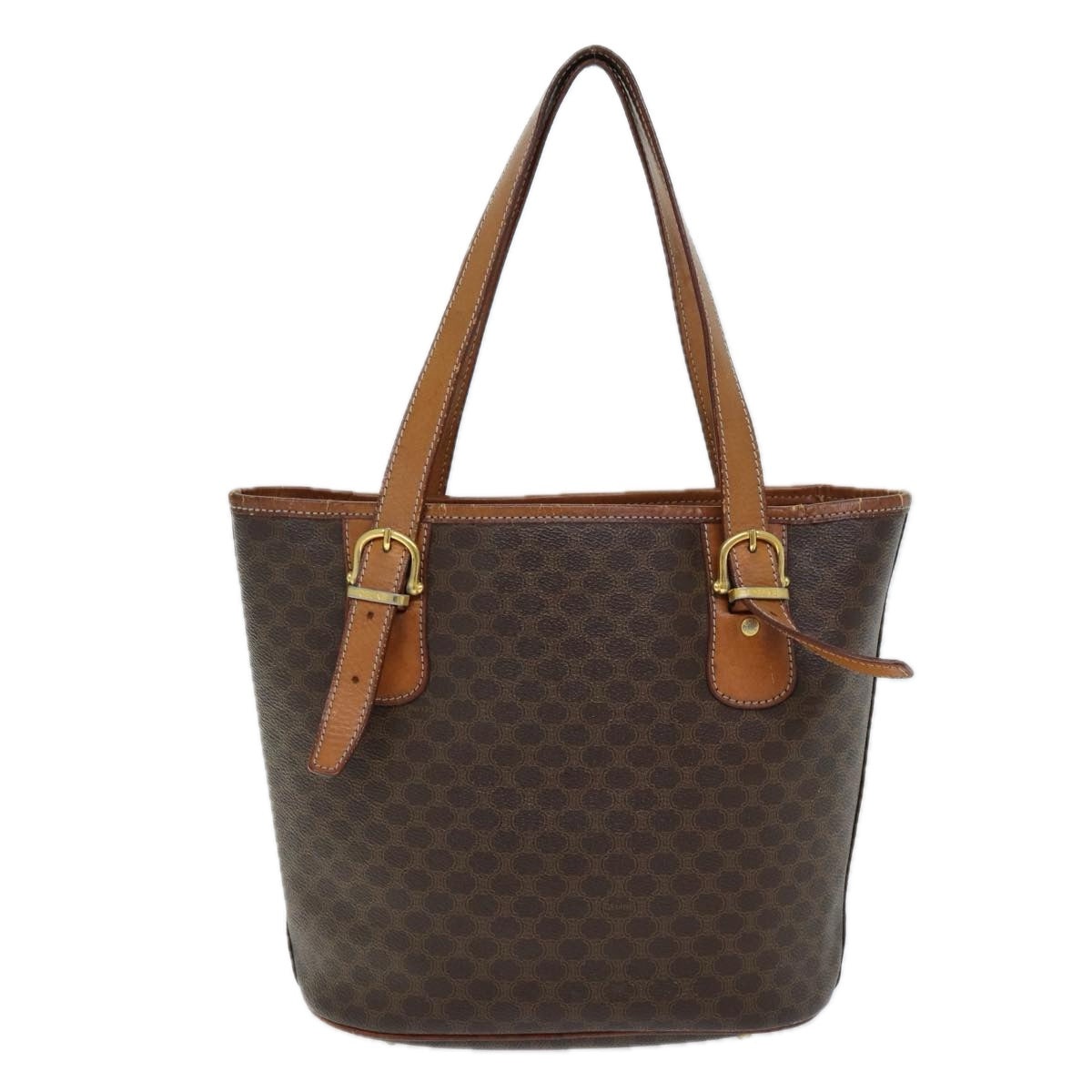 CELINE Macadam Canvas Tote Bag PVC Brown Auth bs13914 - 0