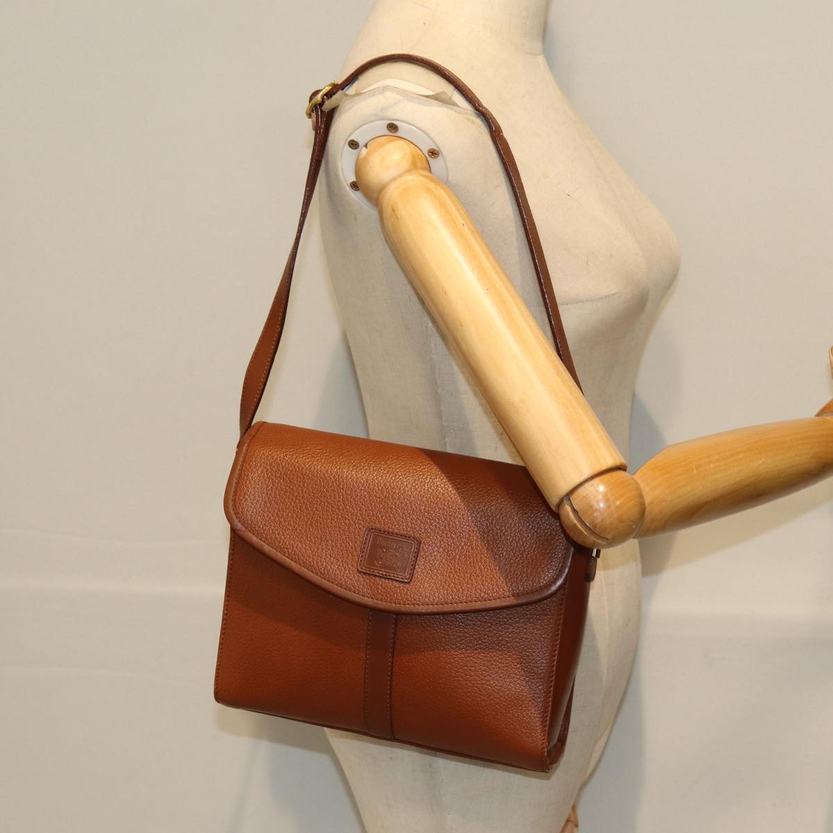 Burberrys Shoulder Bag Leather Brown Auth bs13916