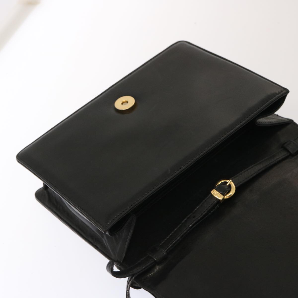 Salvatore Ferragamo Hand Bag Leather 2way Black Auth bs13918