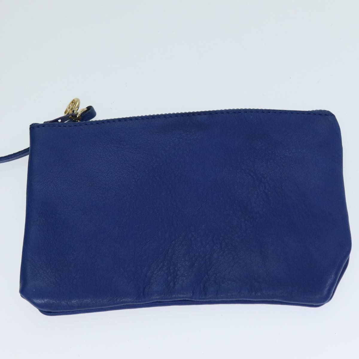CHANEL Matelasse Chain Shoulder Bag Leather Blue CC Auth bs13941