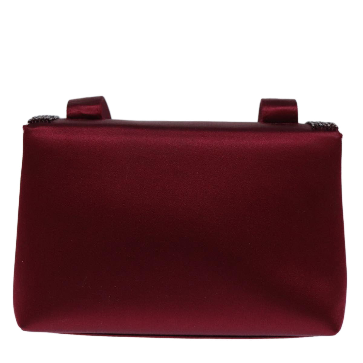 CHANEL Shoulder Bag Satin Red CC Auth bs13944 - 0
