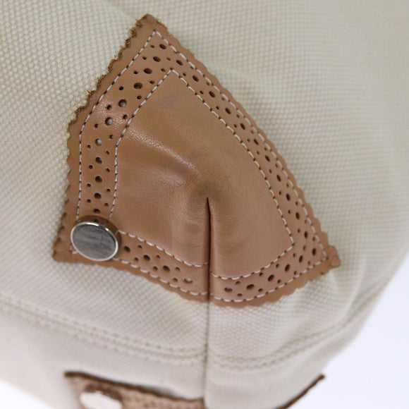 BURBERRY Blue Label Tote Bag Canvas Beige Auth bs13947