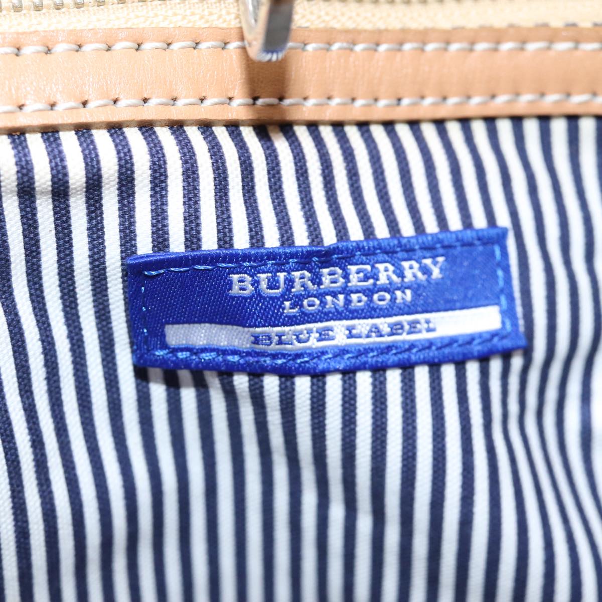 BURBERRY Blue Label Tote Bag Canvas Beige Auth bs13947