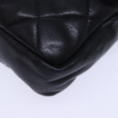 CHANEL Matelasse Turn Lock Waist bag Leather Black CC Auth bs13969-8