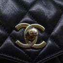 CHANEL Matelasse Turn Lock Waist bag Leather Black CC Auth bs13969-18