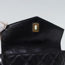 CHANEL Matelasse Turn Lock Waist bag Leather Black CC Auth bs13969-9