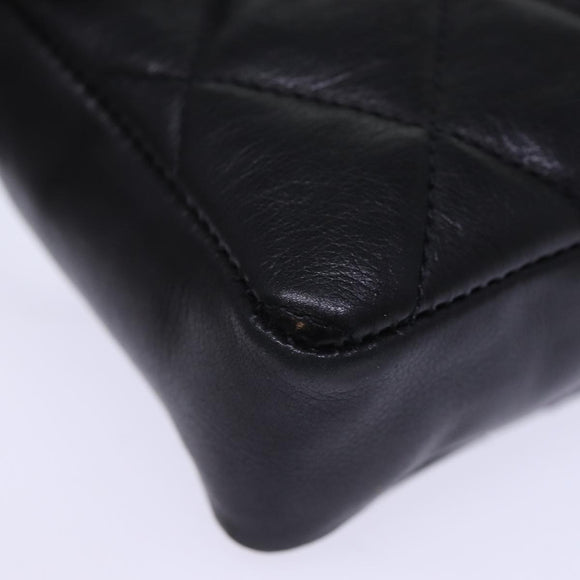 CHANEL Matelasse Turn Lock Waist bag Leather Black CC Auth bs13970