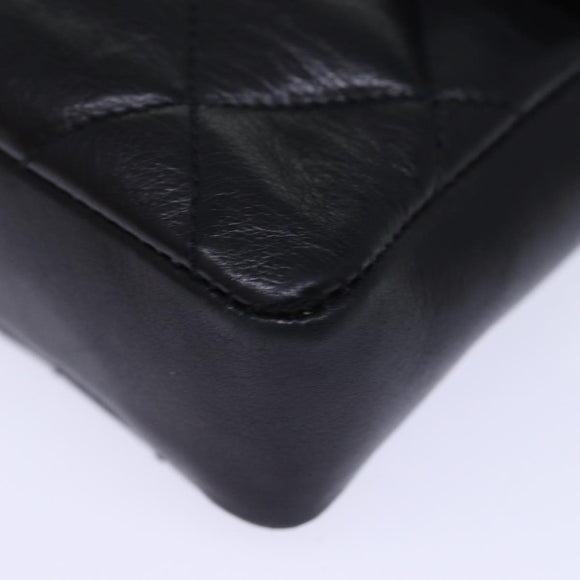 CHANEL Matelasse Turn Lock Waist bag Leather Black CC Auth bs13970