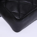 CHANEL Matelasse Turn Lock Waist bag Leather Black CC Auth bs13970-15