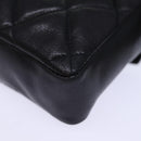 CHANEL Matelasse Turn Lock Waist bag Leather Black CC Auth bs13970-16