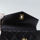 CHANEL Matelasse Turn Lock Waist bag Leather Black CC Auth bs13970-10