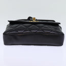 CHANEL Matelasse Turn Lock Waist bag Leather Black CC Auth bs13970-5