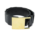 GUCCI Belt Leather 26.8""-28.7"" Black Auth bs13972-2